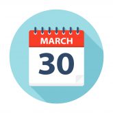 March 30 - Calendar Icon - Vector Illustration