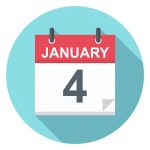 January 4 - Calendar Icon - Vector Illustration