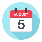 August 5 - Calendar Icon - Round - Vector Illustration