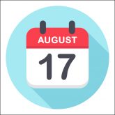 August 17 - Calendar Icon - Round - Vector Illustration