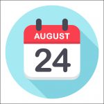 August 24 - Calendar Icon - Round - Vector Illustration